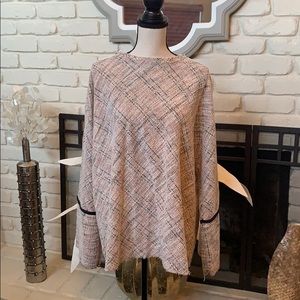 ZARA trafaluc tweed style blouse in multi colors!